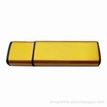 Metal USB Flash Drive in Copper Color, Supports Hot-swapped and Plug-and-play Functions